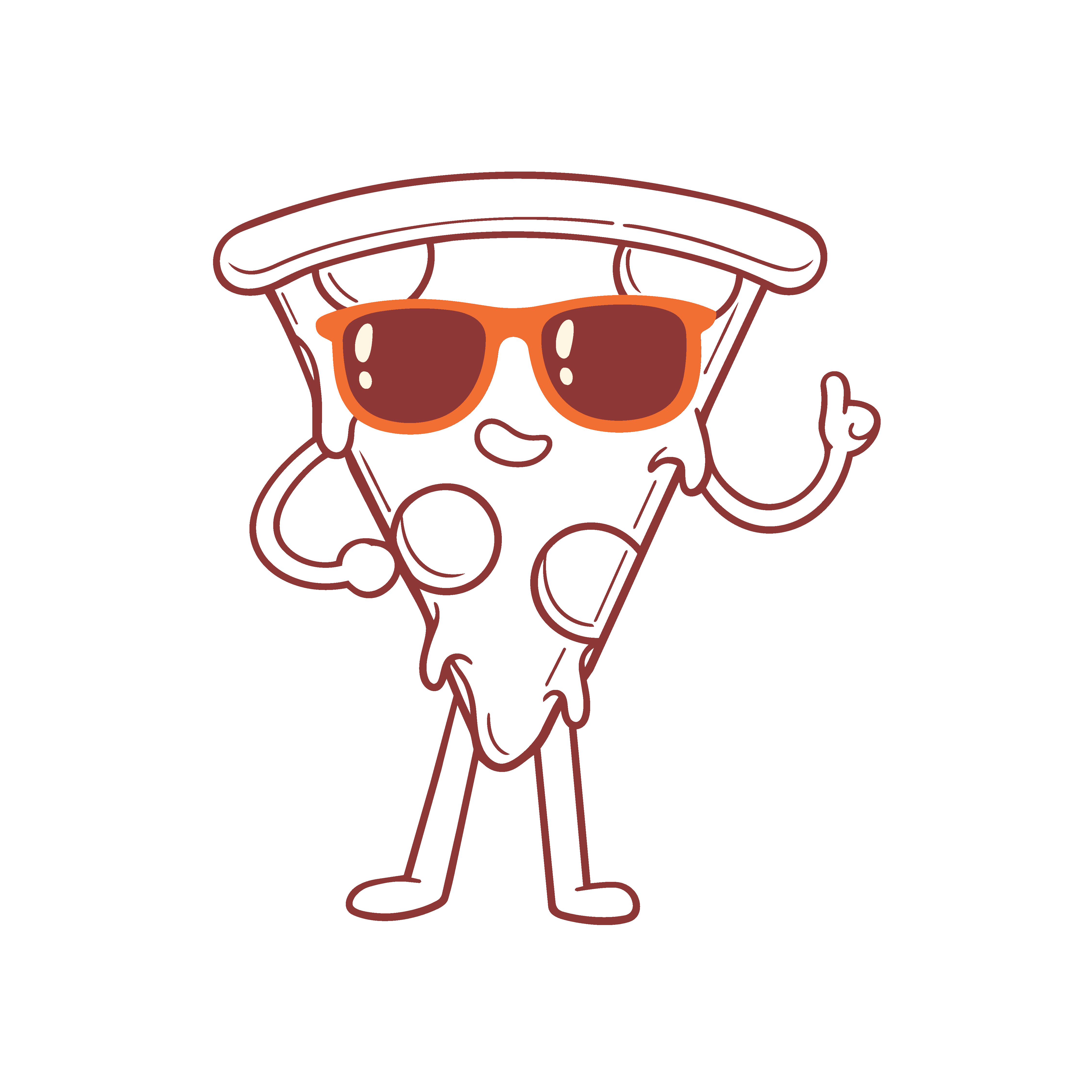La mascota de La Rancheria: una porción de pizza con anteojos de sol